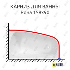 Карниз для ванны Radomir Рона 158х90 Усиленный 20 мм MrKARNIZ